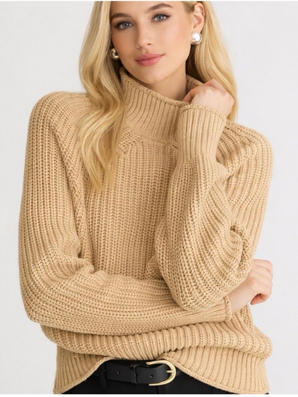 J.Crew Relaxed Rollneck Sweater - Camel, size small
